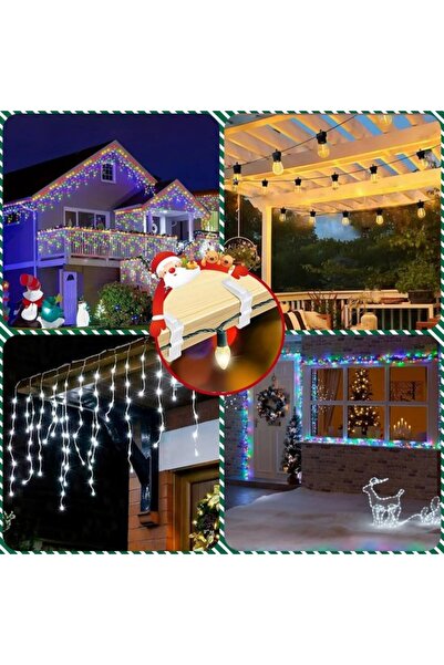 STARSTAR 20-pack outdoor windproof Christmas light clips and hooks for eaves,...