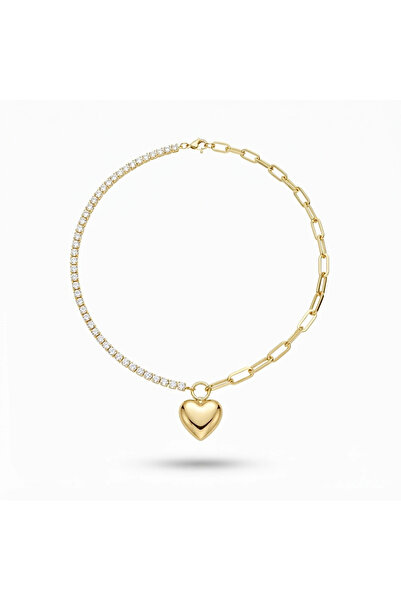 h&b design jewel Steel Heart Waterway Detail Necklace