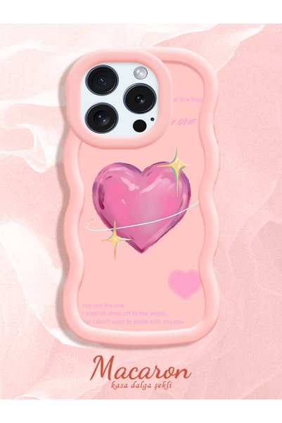 CHICASELUX iPhone 16 Pro Compatible Silicone Phone Case with Sweet Pink Heart...