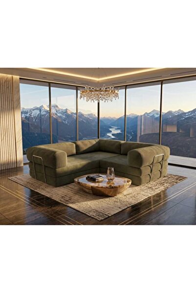 NESTİME Nestime® 200x200 cm 50 DNS modüler sünger köşe koltuk; tamamen sünger...