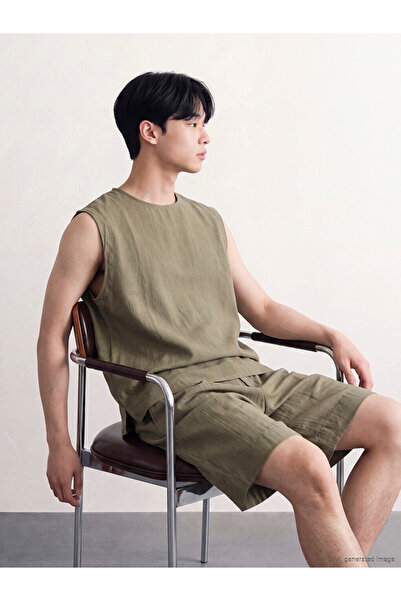 LC Waikiki Khaki Crew Neck Men's Sleeveless T-Shirt