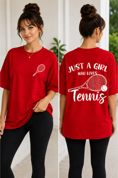 VODEXA Unisex Oversize Tennis Printed T-Shirt 100% Cotton Tennis Themed Comfo...