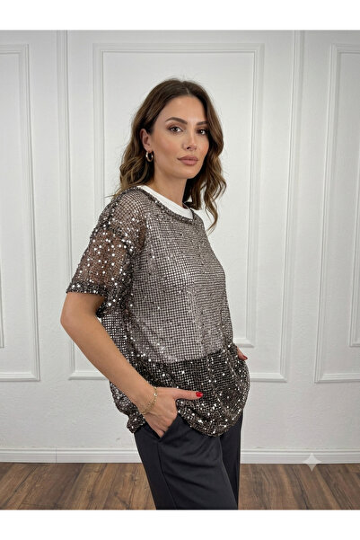 4248 PUL PAYET FİLE BLUZ