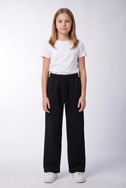 CRASSİ Girl's Sweatpants Lycra Cotton Fabric Elastic Waist Lace-Up Without Po...