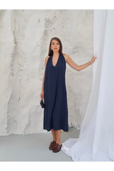 Paw Garage Women's Ivy Modal Cupra V-Neck Casual Dress