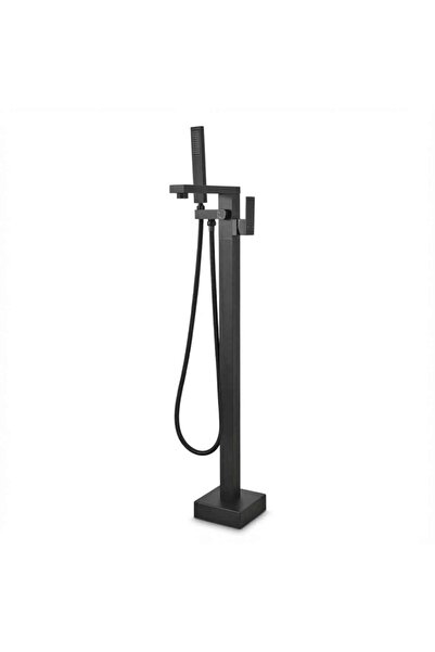Generic China Black Square Floor Mounted Bathroom Mixer Basin Faucet