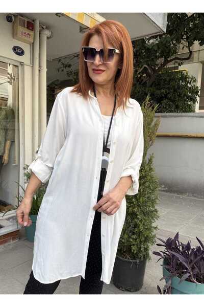 DenizEge E- Viscose Tunic White
