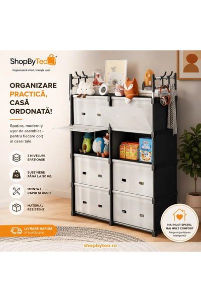 OEM Dulap Organizator Modular 123x84x32cm, cu 8 Compartimente și Uși Pliabile...
