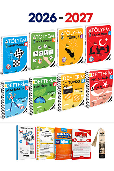 Arı Yayıncılık 8. Sınıf LGS Arı Yayınları Atölyem - Defter Süper Set 8 Kitap ...