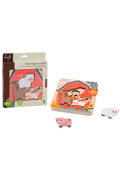 Joueco Puzzle-uri stratificate din lemn FERME