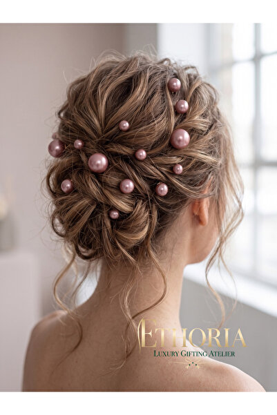 Ethoria & Walloo Dried Rose Pearl Hairpin Clasp Bridal Hairpin Engagement Pro...
