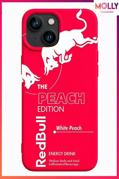 Molly iPhone 15 PLUS İçin Neon Pembe The Peach Edition Desenli İçi Kadife Sil...