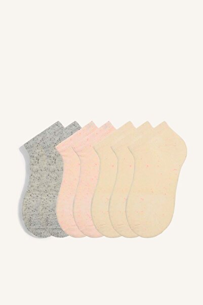 DeFacto Women's 7-Pack Cotton Booties Socks I2946Axns