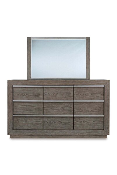 Ashley Furniture خزانة ملابس ومرآة من أنيبيكا