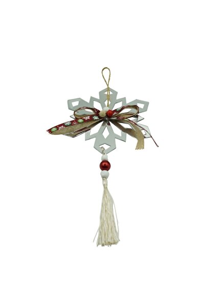 Rao Ornament Brad, Fulg de Nea, Argintiu, Lucios, 14*26cm, Acril, Interior/ E...