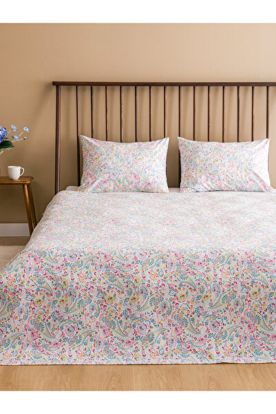 LC Waikiki Set de cuvertură de pat din bumbac floral dublu pique