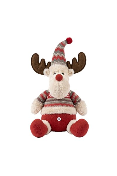 Rao Ren de Plus Festiv, Ren cu Nas Rosu si Pulover, Decoratiune de Craciun, 3...