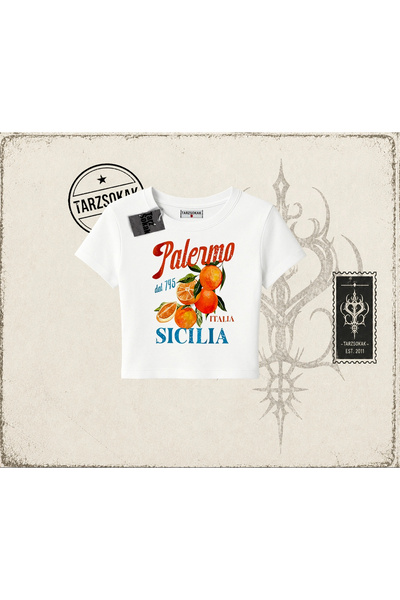 Tarzsokak Unisex majica za bebe Palermo Sicilija, ženska, bela