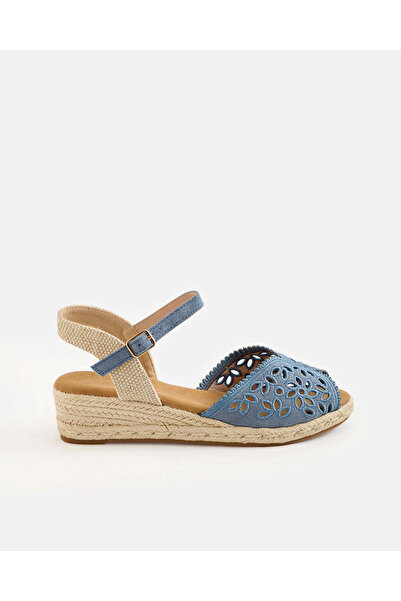 REDTAG Women Blue Wedge Cut Out Sandals
