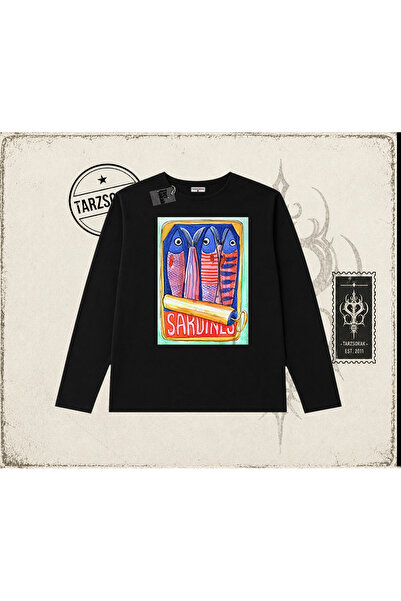 Tarzsokak Unisex sardine, limenka, biciklistička kragna, dugi rukav, bela