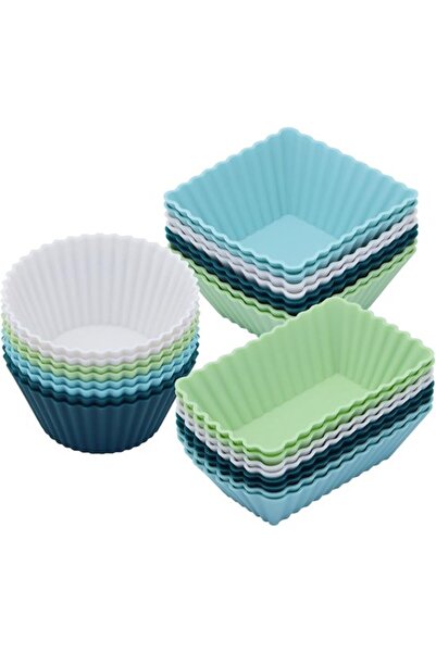 STARSTAR 24 Silicone Muffin Molds – Reusable Cupcake Bodies with 3 Shapes (Ne...
