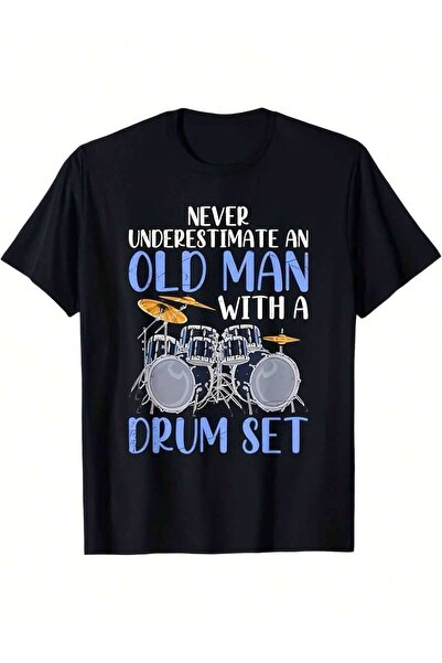 kai22 Men's Vintage Drummer T-Shirt Retro Drum Set Design & Slogan Music Tee,...