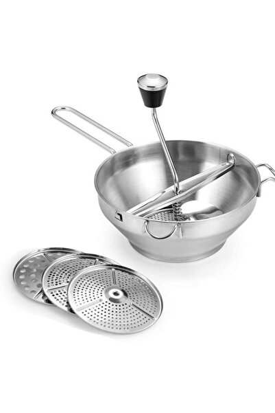 STARSTAR Rotary food mill - jam tamper - with 3 interchangeable grinding disc...