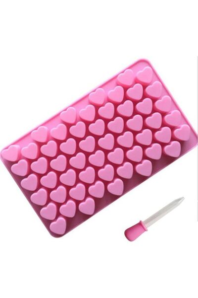 STARSTAR A mini heart-shaped silicone mold with 55 small holes - pink