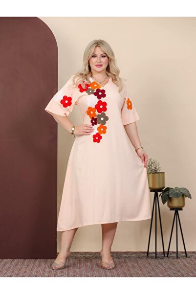AFandina Elegant Jalabiya with Unique Floral Embroideryw-9850