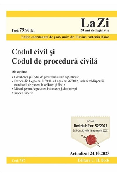 C.H. Beck Codul civil si Codul de procedura civila Act. 24 octombrie 2023 - F...