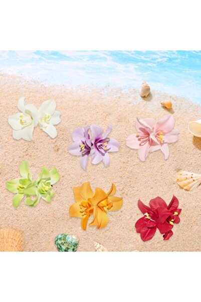 STARSTAR 8x Hawaiian Flower Hair Clips Set - Artificial Flower Hairpins & Hai...