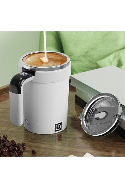 STARSTAR Self-stirring coffee mug with magnetic stirrer and temperature displ...