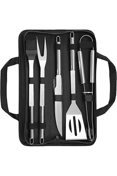STARSTAR 5-Piece Stainless Steel BBQ Tool Set, Portable Outdoor Grill Accesso...