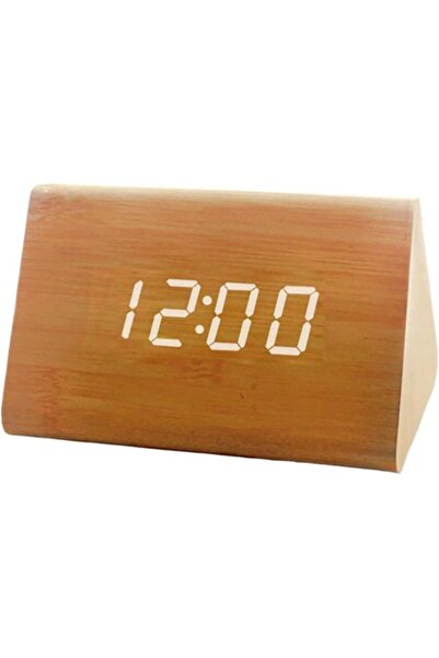 STARSTAR Modern Wooden Digital LED Alarm Clock with 3 Alarm Settings for Bedr...