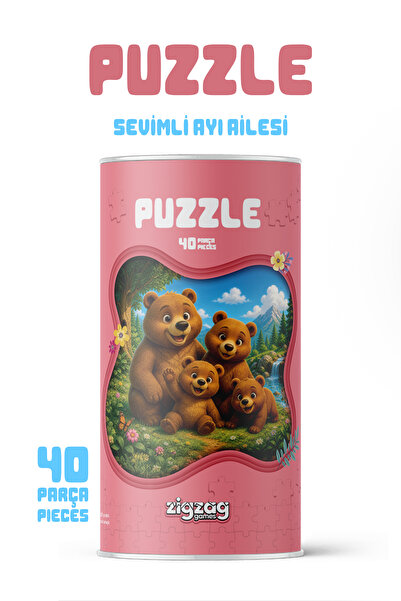 Zigzag Sevimli Ayı Ailesi 40 Parça Çocuk Puzzle – Ayı ve Doğa Temalı Eğitici ...