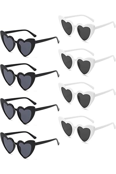 STARSTAR 8-Pair Heart-Shaped Sunglasses, Vintage Cat-Eye Heart-Shaped Glasses...