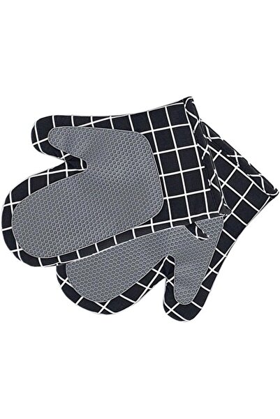 STARSTAR 2-Piece Silicone Oven Mitt Set (27x18cm) - Non-Slip Heat-Resistant M...