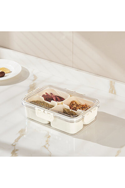 STARSTAR Snack box, lunch snack box with lid, made of plastic, mini size, fou...