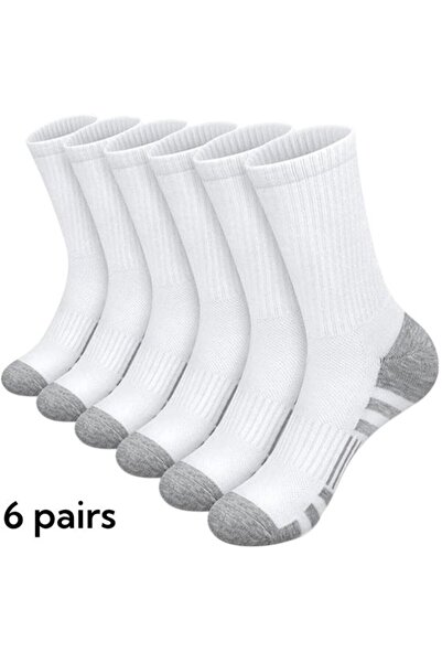 STARSTAR 6-Pair Pack Breathable Mid-Calf Sports Socks for Running, Training &...