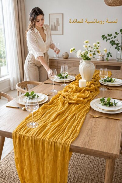 Generic 1 Polyester Cheesecloth Table Runner Sheer Rustic Wrinkled Dining Wed...