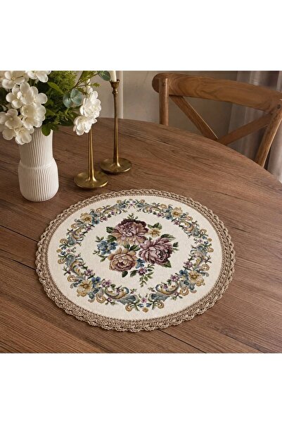 Yeshome Collection غطاء طاولة رويال بوكيت جوبلن فيسكوس - غطاء طاولة قهوة دائر...
