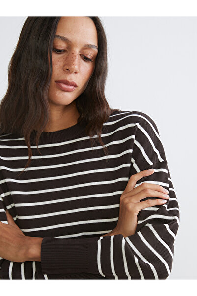 LC Waikiki Crew Neck Striped Women's Knitwear Sweater