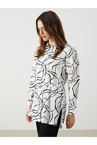 LC Waikiki Tie Waist Detailed Patterned Women's Shirt Tunic