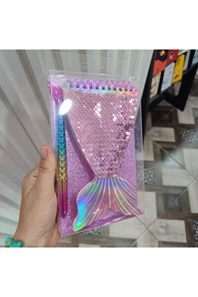 senacacollection DENİZ KIZI DEFTER VE KALEM SETİ KUTULU PULLU İKİLİ SET