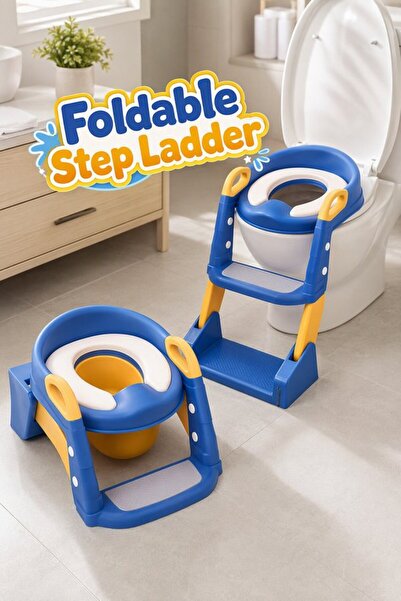 Generic 1 Pp Toilet Training Seat Ladder Step Stool Foldable Adjustable Heigh...