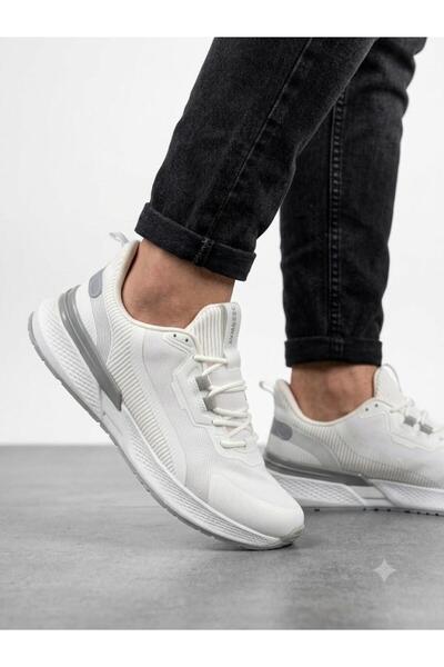 Lütfi Men's white sneaker comfortable orthopedic breathable daily sports shoes