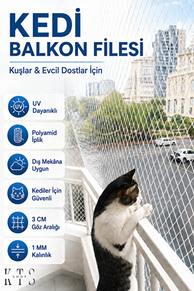 KTS SHOP 1,5x1 Metre | Balkon Güvenlik Filesi | Kedi Pencere Filesi | Balkon ...