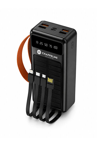 CHAPPELINE PW 13 Power Bank with 30000 mAh capacity, built-in cables, and 22....