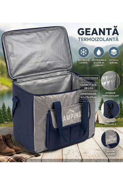 OEM Geanta Izoterma Blue, Pliabila, 42x23x29cm - 28L