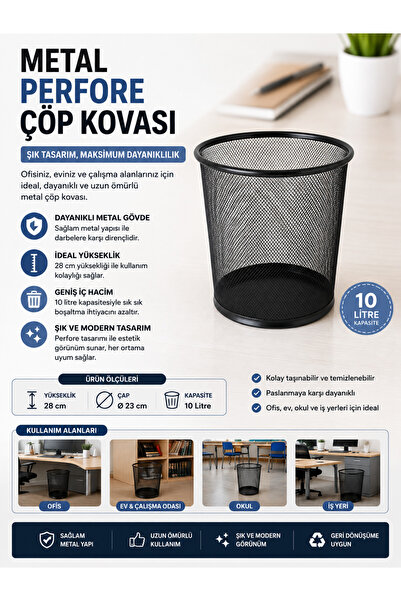 Genel Markalar Metal fileli çöp kovası